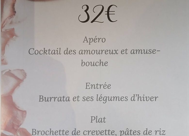 Menu Saint-Valentin