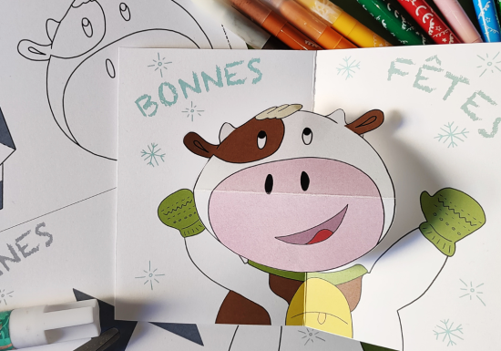 Carte de fêtes en pop-up avec Comtesse