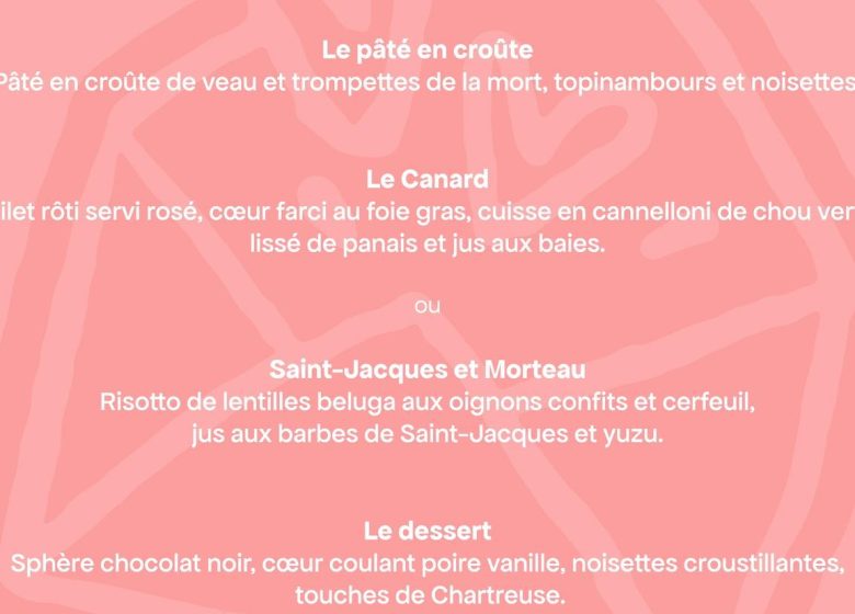Menu de la Saint-Valentin