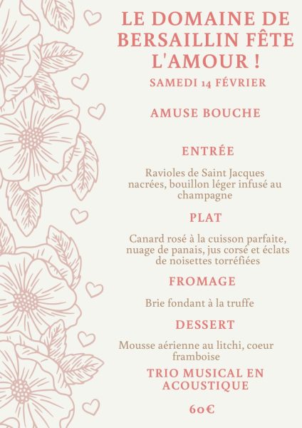 Menu de la Saint-Valentin