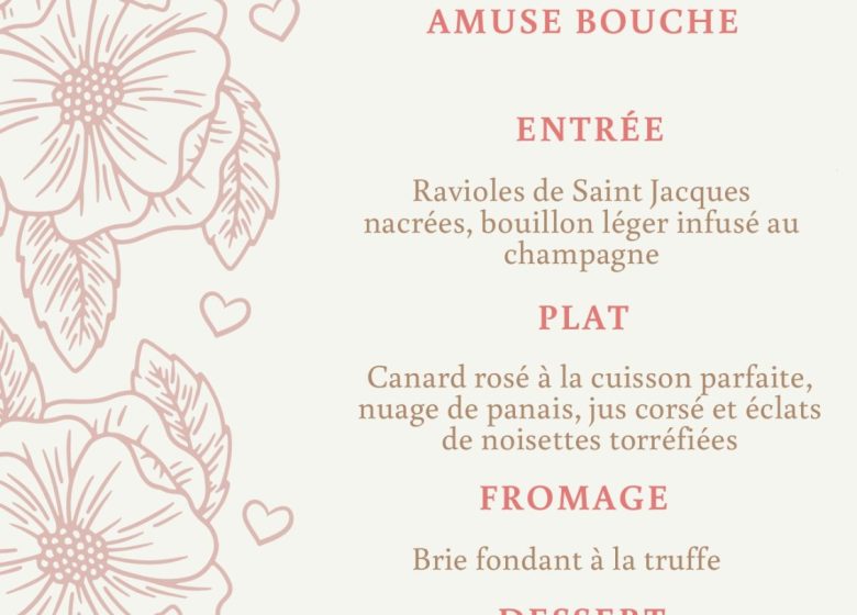 Menu de la Saint-Valentin